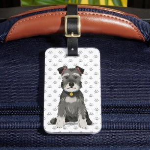 Étiquette À Bagage Cute Mini Schnauzer