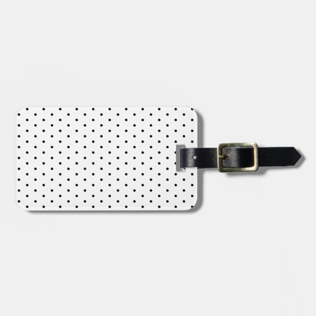Étiquette À Bagage Cute noir blanc pois motif élégant chic chic (Devant horizontal)