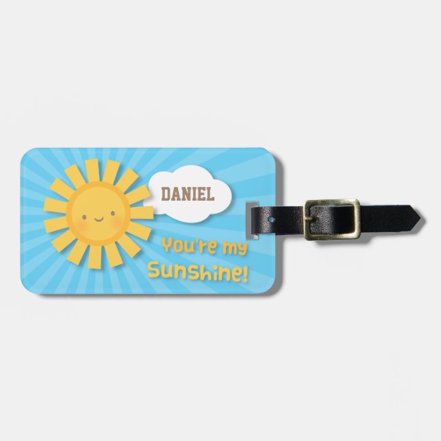 Étiquette À Bagage Cute Petit Soleil Gourmeux Pour Les Enfants (Devant horizontal)