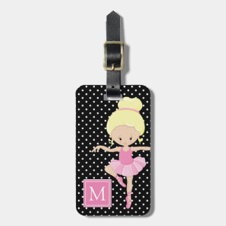 Étiquette À Bagage Cute Polka Dot Ballerina