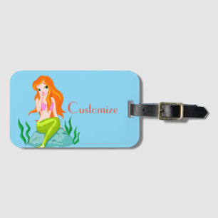 Étiquette À Bagage Cute Sirène Redhead Thunder_Cove 
