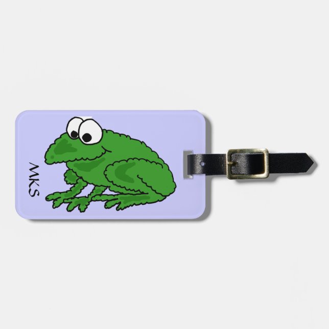 Étiquette À Bagage CV étiquette drôle de bagage de grenouille (Devant horizontal)