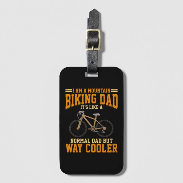 Étiquette À Bagage Cyclisme Papa VTT Papa C'est normal (Devant Vertical)