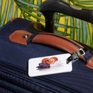 Étiquette À Bagage Cygne noir et blanc