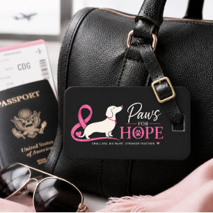 Étiquette À Bagage Dachshund   Pattes pour une cause   Cancer du sein