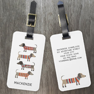 Étiquette À Bagage Dachshund Sausage Chien Personnalisé
