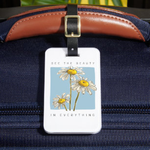Étiquette À Bagage Daisy Flowers Beauté Slogan