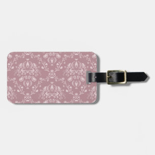 Étiquette À Bagage Damas violet et blanc