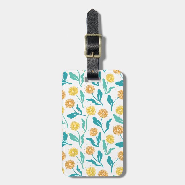 Étiquette À Bagage Dandelion jaune motif floral - Inspiré par la natu (Devant Vertical)