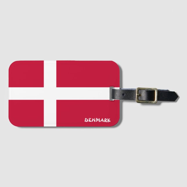 Étiquette À Bagage Danemark National Drapeau Patriotique (Devant Horizontal)