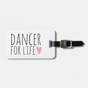 Étiquette À Bagage Danseur pour le blanc de la vie avec le coeur