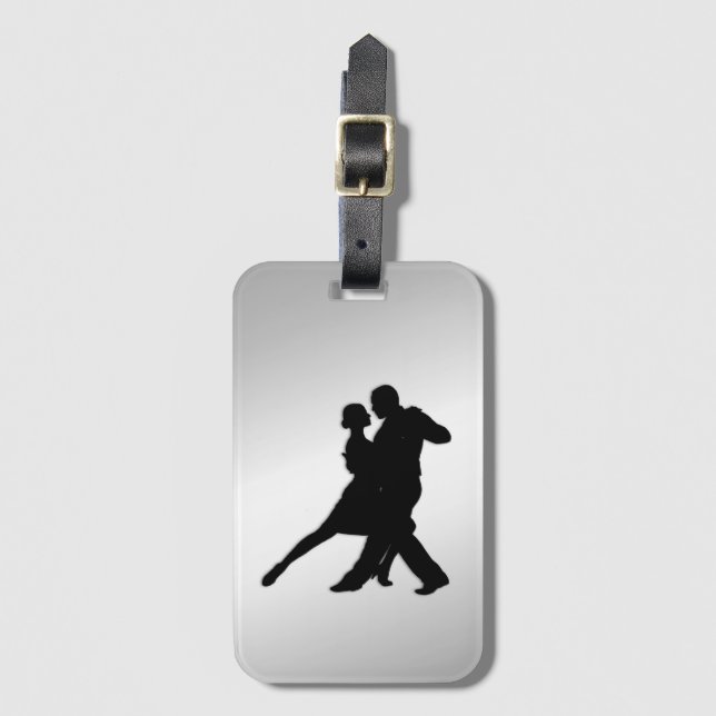 Étiquette À Bagage Danseurs de tango Silhouette (Devant Vertical)