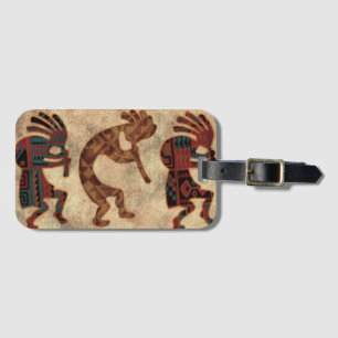 Étiquette À Bagage Danseurs Kokopelli Couleurs du désert
