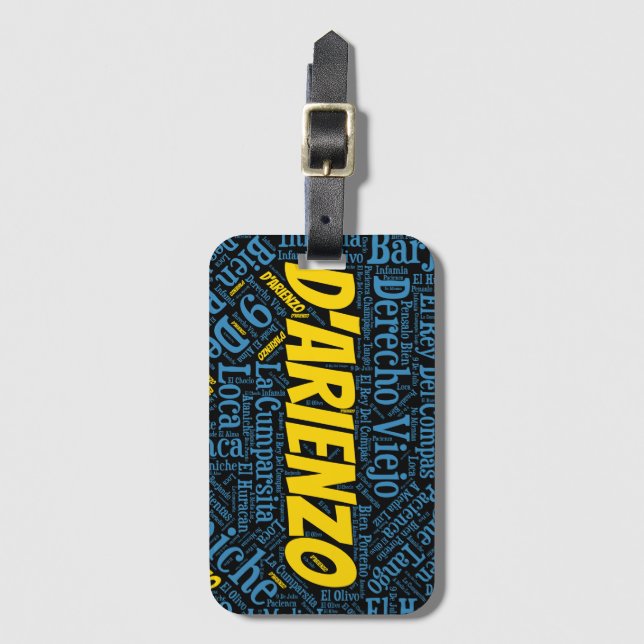 Étiquette À Bagage D'Arienzo Tango Word Art (Devant Vertical)