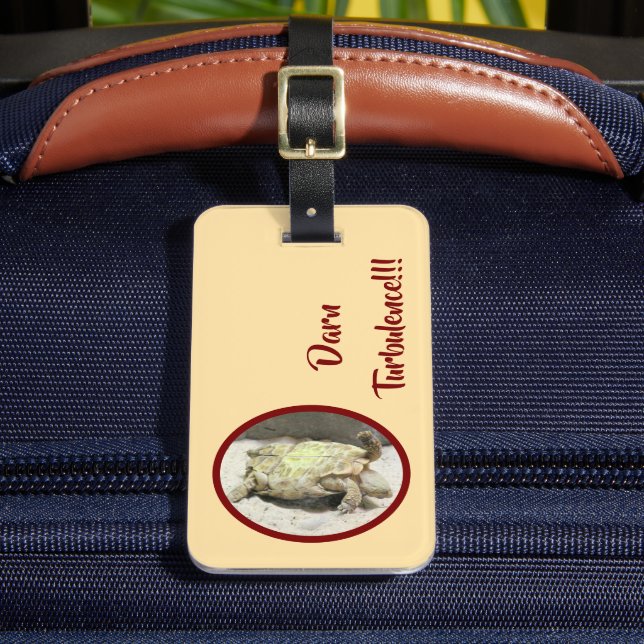 Étiquette À Bagage "DARN TURBULENCE !"/tortue sur son dos (Insitu Rectoal 2)