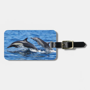 Étiquette À Bagage Dauphins espiègles