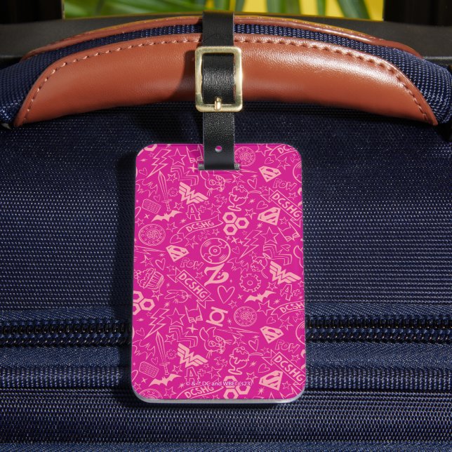 Étiquette À Bagage DC Super Hero Girls Pink Icon Motif (Insitu Rectoal 2)