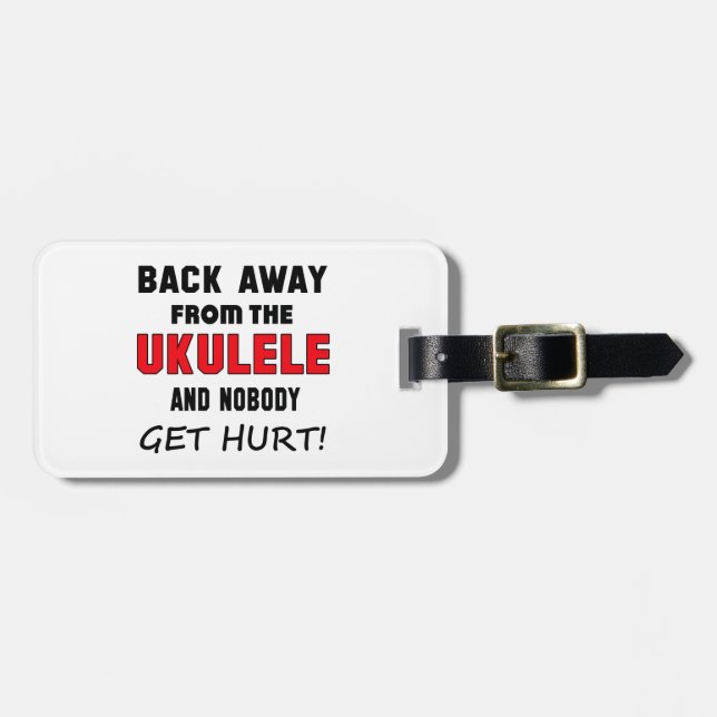 Étiquette À Bagage De retour à partir de l'ukulélé et de personne (Devant horizontal)