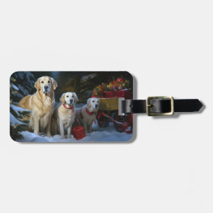 Étiquette À Bagage Décor de Noël pour retrieur d'or