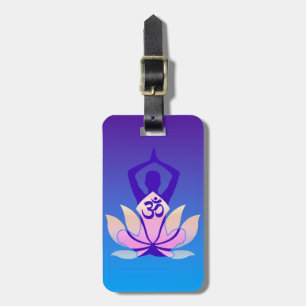 Étiquette À Bagage Décor de pose de yoga de l'OM Lotus