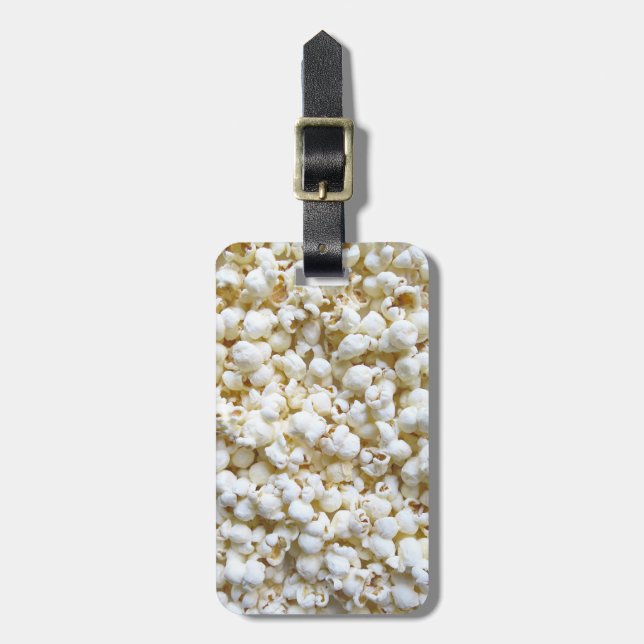 Étiquette À Bagage Décor photographique Festive Popcorn (Devant Vertical)