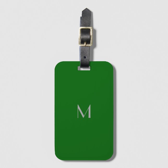 Étiquette À Bagage Deep Emerald Green - ajouter du monogramme (Devant Vertical)