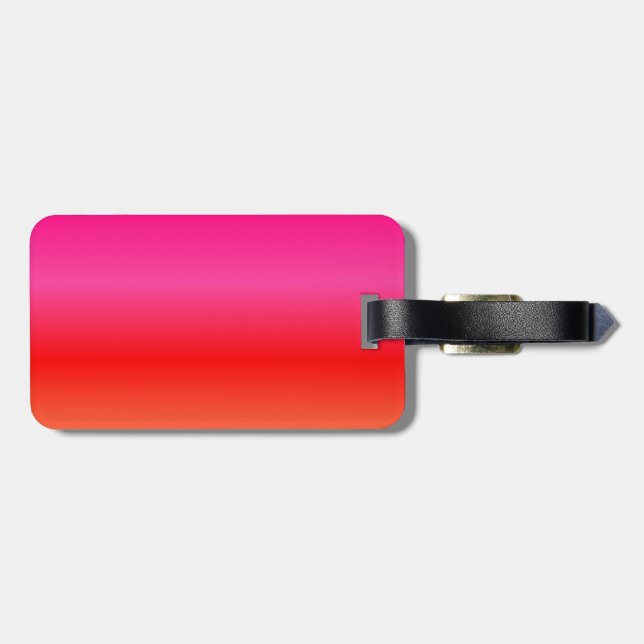 Étiquette À Bagage Dégradé rose, rouge et orange (Dos horizontal)