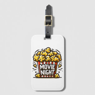 Étiquette À Bagage Délice de soirée cinéma Popcorn ludique