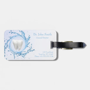 Étiquette À Bagage Dentiste Dental Dental Dental Water Professionnel