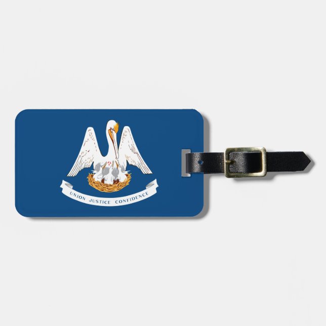 Étiquette À Bagage Design de Louisiana State Flag (Devant horizontal)