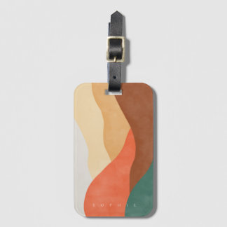 Étiquette À Bagage Design de montagne Boho avec étiquette de bagages