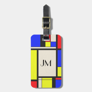 Étiquette À Bagage Design de style mondrien