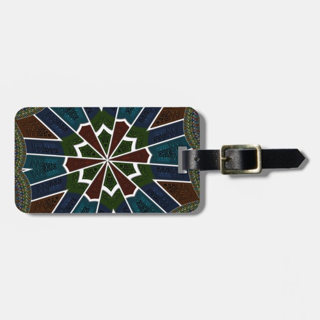 Étiquette À Bagage Design inspiré de Sari avec détails complexes (Devant horizontal)