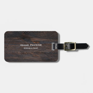 Étiquette À Bagage Design moderne en bois foncé Brown professionnel