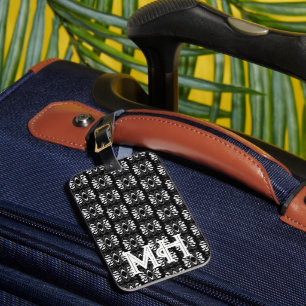 Étiquette À Bagage Design moderne scandinave noir et blanc