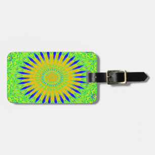 Étiquette À Bagage Design Motif africain en vert et en or