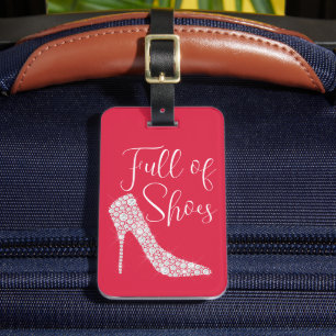 Étiquette À Bagage Design rose plein de chaussures