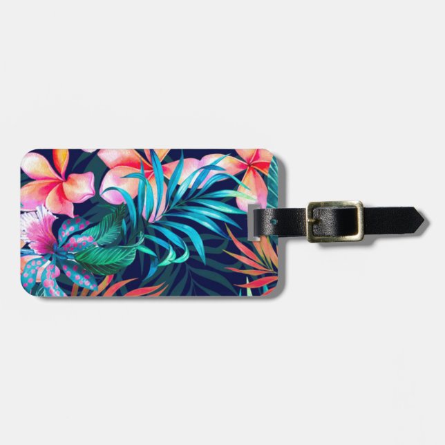 Étiquette À Bagage Design tropical - Customisez votre propre (Devant horizontal)