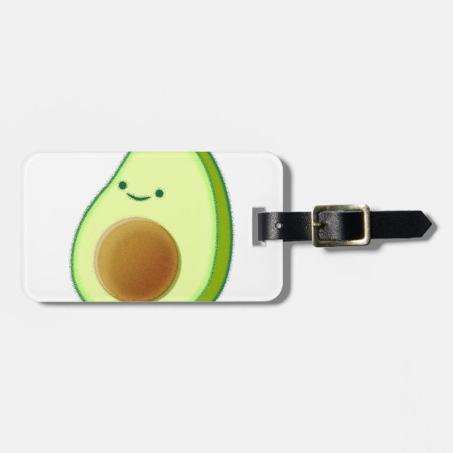 Étiquette À Bagage Dessin Avocado mignon (Devant horizontal)