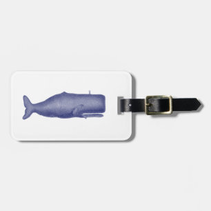Étiquette À Bagage Dessin de baleine vintage du 19e siècle N