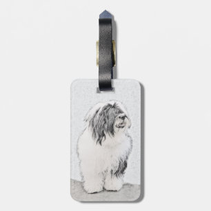 Étiquette À Bagage Dessin de collie à oreilles - Joli art original de