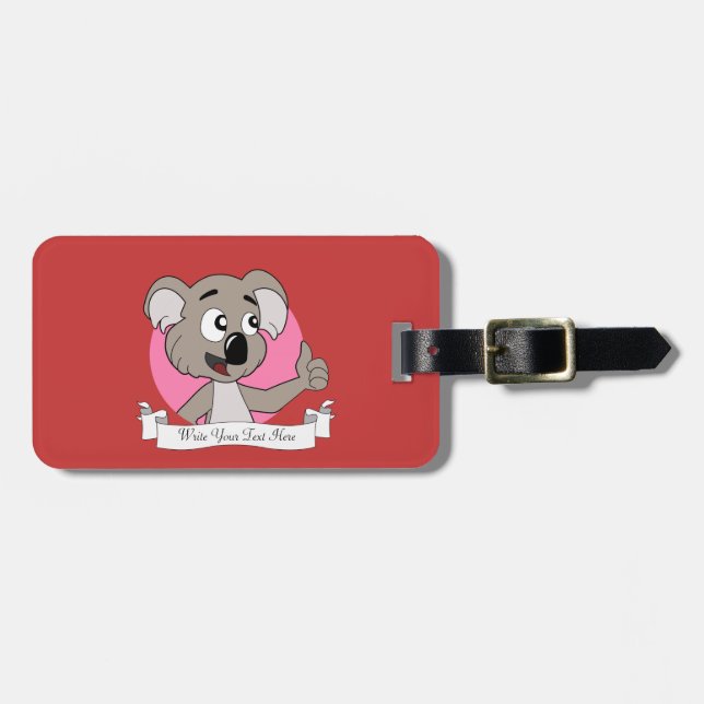 Étiquette À Bagage Dessin de Koala bear (Devant horizontal)