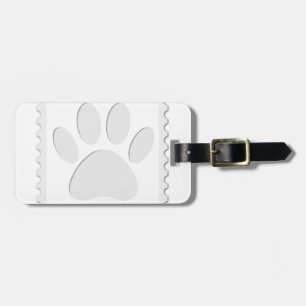 Étiquette À Bagage Dessin de patte de chien découpé
