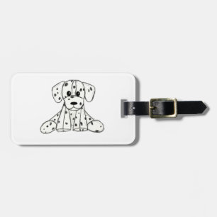 Étiquette À Bagage Dessin simple de contour de chien en peluche dalma