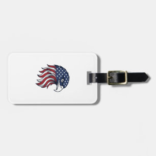 Étiquette À Bagage Dessin vectoriel de drapeau d'aigle patriotique po