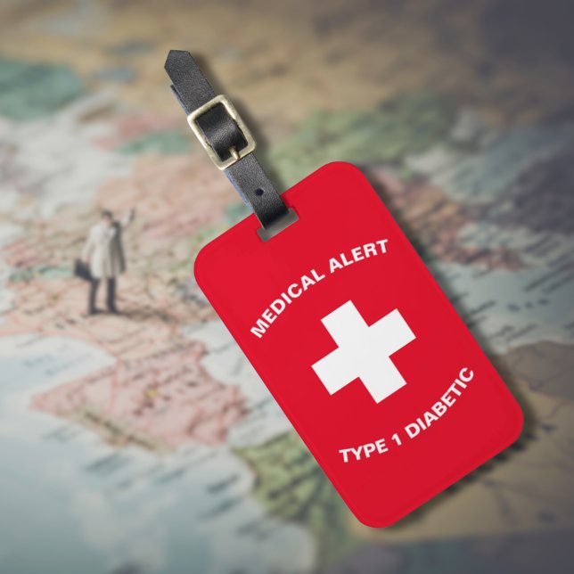 Étiquette À Bagage Diabétique d'alerte Médicale personnalisée (Personalised Medical Alert Diabetic Luggage Tag
)