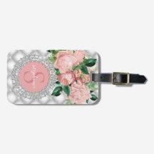 Diamants étincelants Rose Roses Monogramme