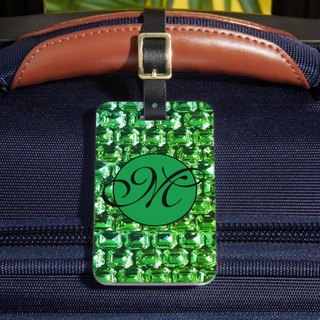 Étiquette À Bagage Diamants verts, bijoux en pierres précieuses verte (Insitu Rectoal 2)