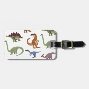 Étiquette À Bagage dinosaure de bande dessinée de dino Motif