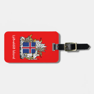 Étiquette À Bagage Diplomate de l'Islande regardant l'étiquette de